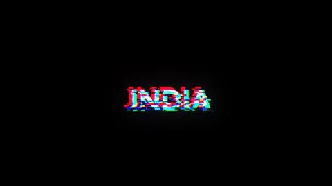 3D rendering India text with screen effects of technological glitches イラスト素材