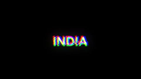 3D rendering India text with screen effects of technological glitches Stock Illustration