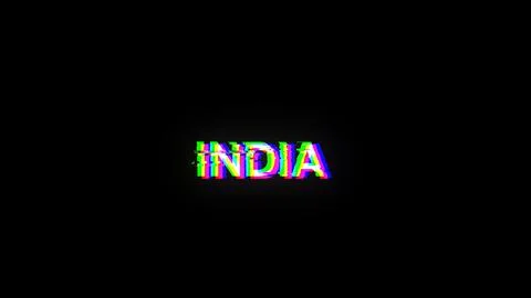 3D rendering India text with screen effects of technological glitches Stock Illustration