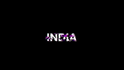 3D rendering India text with screen effects of technological glitches 스톡 일러스트