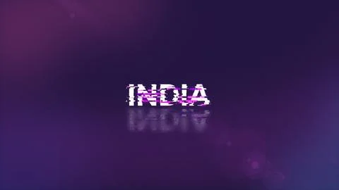 3D rendering India text with screen effects of technological glitches イラスト素材