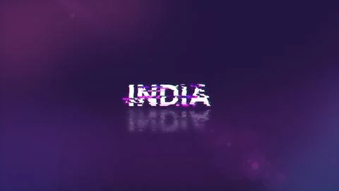3D rendering India text with screen effects of technological glitches 스톡 일러스트