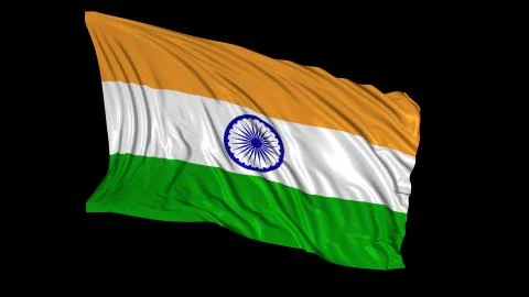 3d rendering of an Indian flag. The flag develops smoothly in the wind 写真素材