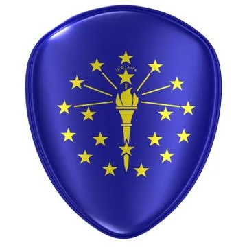 3d rendering of an Indiana USA State flag icon. Stock Illustration