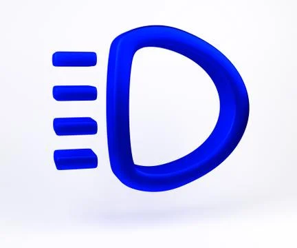 3D rendering. Indicator of beam lights on the car Stock Illustration