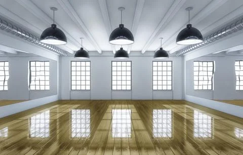 3D rendering of an industry loft background 스톡 일러스트