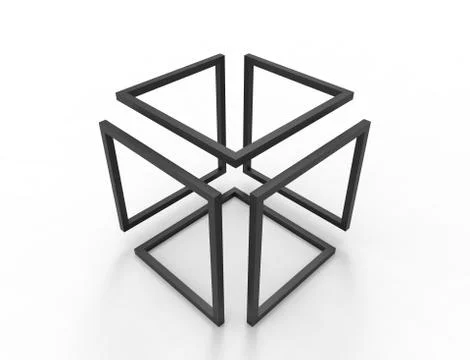 3d rendering of an infinity cube isolated in white background. Stock Illustration