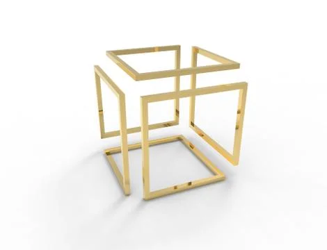 3d rendering of an infinity cube isolated in white background. Stock Illustration