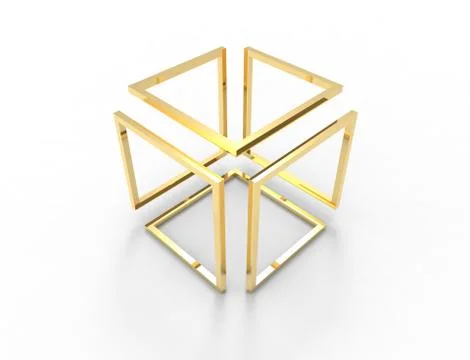 3d rendering of an infinity cube isolated in white background. Stock Illustration