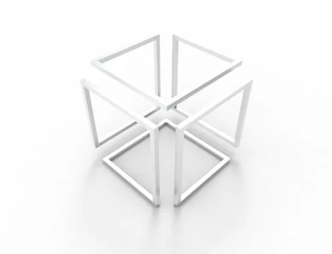 3d rendering of an infinity cube isolated in white background. Stock Illustration