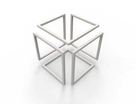 3d rendering of an infinity cube isolated in white background. Stock Illustration