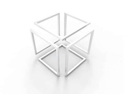 3d rendering of an infinity cube isolated in white background. 3d renderin... Stock Photos