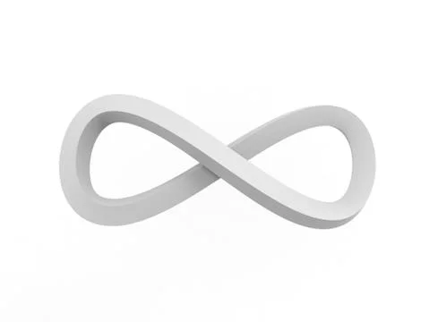 3d rendering of an infinity loop shape object isolated in white background Stock Illustration