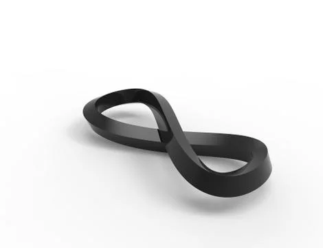 3d rendering of an infinity loop shape object isolated in white background Stock Illustration
