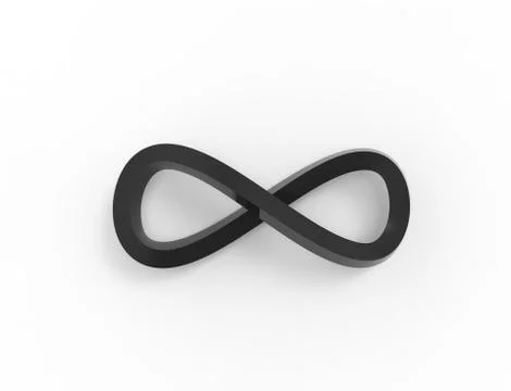 3d rendering of an infinity loop shape object isolated in white background Stock Illustration