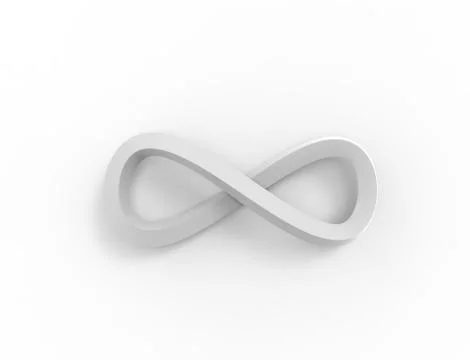 3d rendering of an infinity loop shape object isolated in white background Stock Illustration