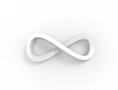 3d rendering of an infinity loop shape object isolated in white background Stock Illustration