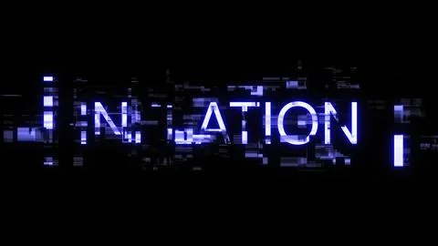 3D rendering inflation text with screen effects of technological glitches 스톡 일러스트