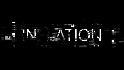 3D rendering inflation text with screen effects of technological glitches 库存插图