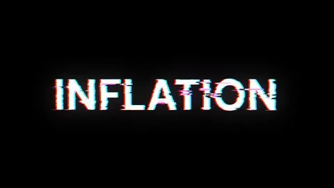 3D rendering inflation text with screen effects of technological glitches 库存插图