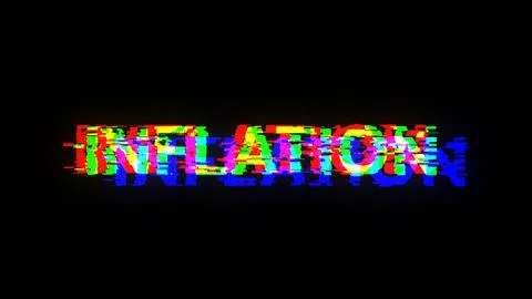 3D rendering inflation text with screen effects of technological glitches Stock Illustration
