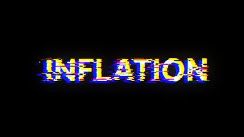 3D rendering inflation text with screen effects of technological glitches 스톡 일러스트