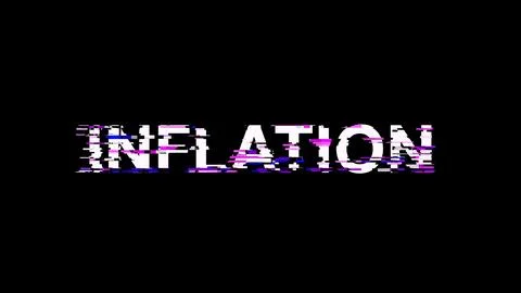 3D rendering inflation text with screen effects of technological glitches 스톡 일러스트