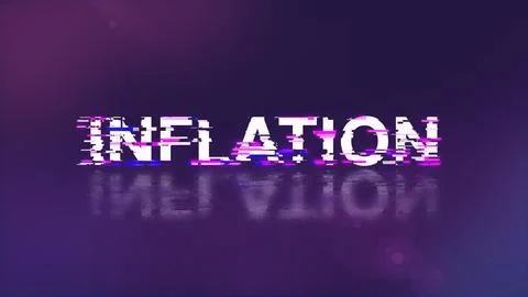 3D rendering inflation text with screen effects of technological glitches 库存插图