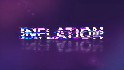 3D rendering inflation text with screen effects of technological glitches Stock Illustration