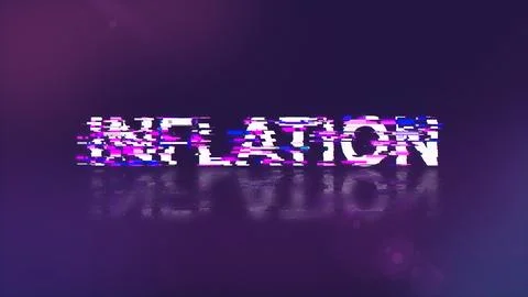 3D rendering inflation text with screen effects of technological glitches Stock Illustration
