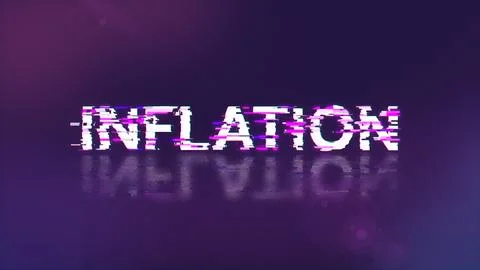 3D rendering inflation text with screen effects of technological glitches Stock Illustration