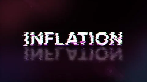 3D rendering inflation text with screen effects of technological glitches Stock-Illustration