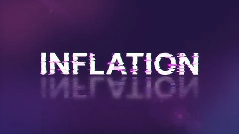 3D rendering inflation text with screen effects of technological glitches Stock Illustration