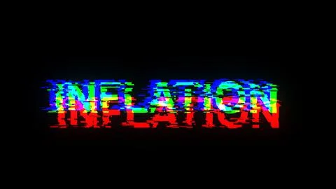 3D rendering inflation text with screen effects of technological glitches Stock Illustration