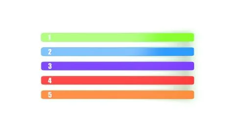 3d rendering of infographics numbered ribbon frames Stockfoto's