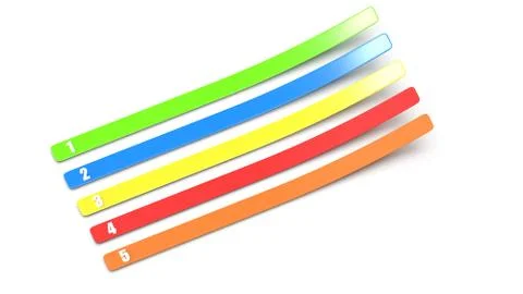 3d rendering of infographics numbered ribbon frames Foto stock