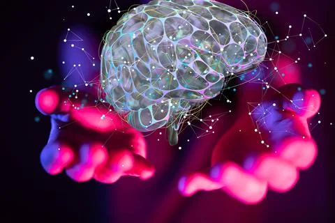 3D rendering of intelligence brain, artificial intelligence 스톡 일러스트