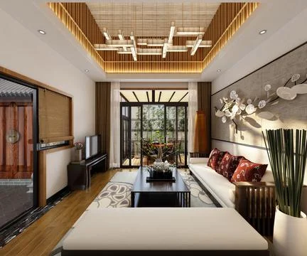 3d rendering interior design concept Stock Illustration