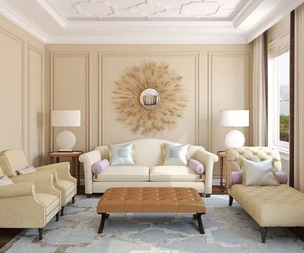 3d rendering interior design concept Ilustración de archivo