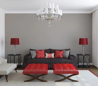 3d rendering interior design concept Ilustración de archivo