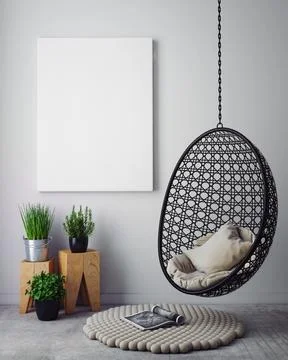 3d rendering interior design concept Ilustración de archivo
