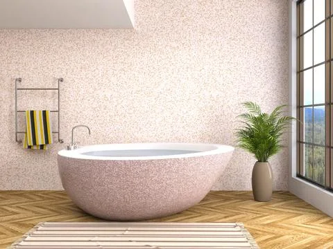 3d rendering interior design concept Stock Illustration