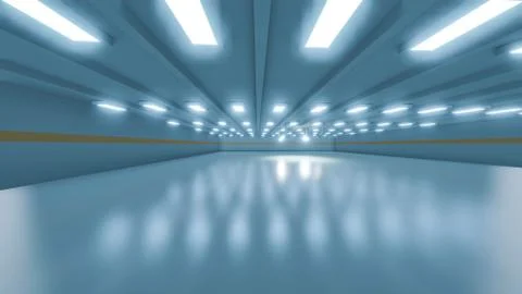 3d rendering interior empty factory space Stock Illustration