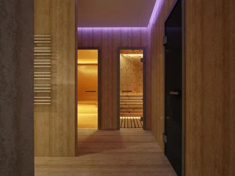 3D rendering Interior of luxury hammam bath Stock Photos