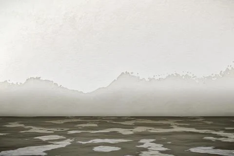 A 3d rendering of an interior water damage Ilustración de archivo