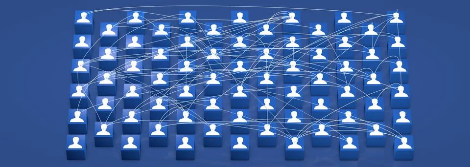 3d rendering of internet net and data digital concept with a blue background Illustrazione stock