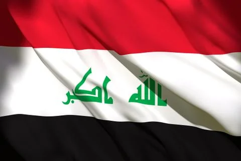 3d rendering of Iraq flag Stock Illustration