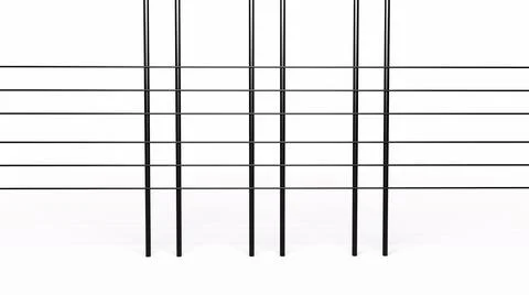 3D rendering of iron bars or metal grating on window or prison cell Stock Illustration