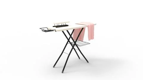 3D rendering of an ironing board cloth empty space fresh isolated Stock Illustration