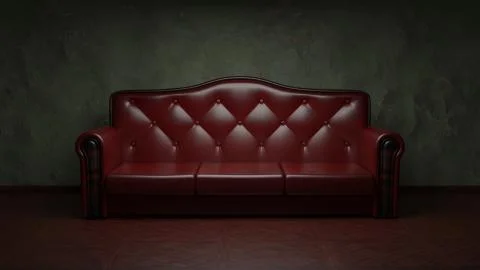 3D rendering of isolated leather sofa in the victorian style. Stock Illustration